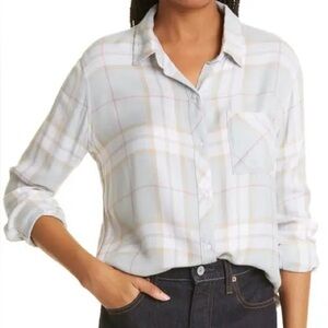 Rails “Hunter” Plaid Button-Down Shirt – Oyster Pink Sand | Size Large